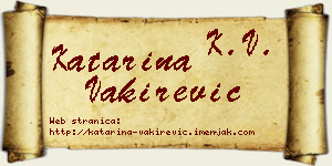 Katarina Vakirević vizit kartica